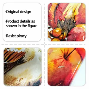 Waterproof autumn maple leaf and pumpkin static window stickers with a matte texture