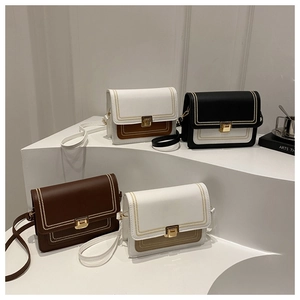Minimalist vintage flap crossbody bags in multiple colors with gold metal locks