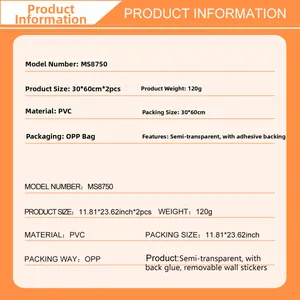 Detailed product specifications of PVC strawberry floral wall stickers in 30x60cm size