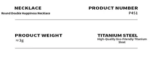 Detailed specifications of circular Xi character titanium steel necklace weighing 3g