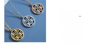 Three-color geometric cutout necklaces in gold, silver, and rose gold stainless steel