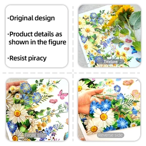 Detail of floral butterfly static window stickers showing texture and double-sided patterns
