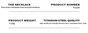 Détails du collier en perles d'eau douce avec pendentif en jade et chaîne en acier titane