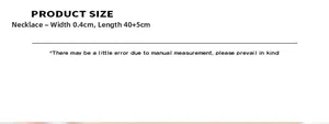 Detailed size specifications for the beaded necklace showing 40cm length and 0.4cm width