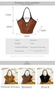 Detailed size specifications for minimalist fabric tote bag showing height and width details