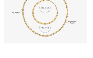 Specifiche dettagliate delle dimensioni per set di gioielli con perle d'acqua dolce