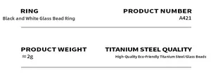 Specifiche dettagliate del materiale per anello in acciaio al titanio con perle di vetro