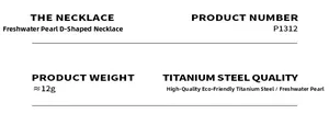 Specifications for freshwater pearl D-letter necklace made of durable titanium steel