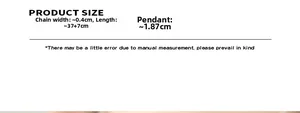 Detailed size chart for freshwater pearl necklace with chain and pendant dimensions