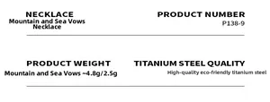 Specifications for gold-plated titanium steel necklaces with ocean and mountain patterns