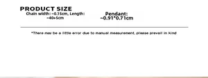 Size chart for 26-letter necklace with chain width 0.15cm and 40+5cm length specs