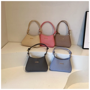 Minimalist woven texture hobo bags for women in multiple colors with gold accents