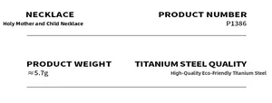 Spécifications détaillées du collier Vierge Marie fabriqué en acier titane de haute qualité