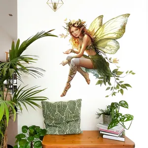 Luminous green butterfly forest fairy wall sticker for creative home bedroom decor