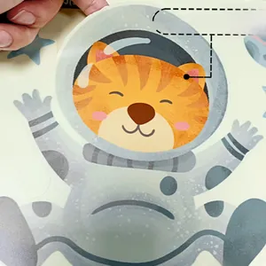 Sticker mural astronaute tigre phosphorescent brillant dans le noir pour décoration
