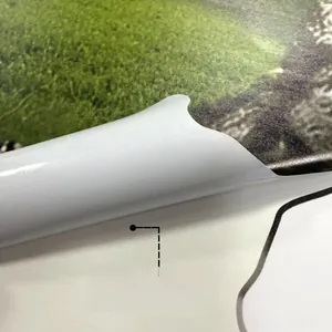Detail of the self-adhesive backing on the football stadium grass pattern wall sticker