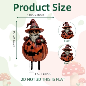 Decorazione da giardino con scheletro zucca mago di Halloween per esterni e prato