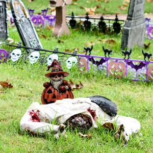 Set di decorazioni da giardino con mago zucca e zombie per prato di Halloween
