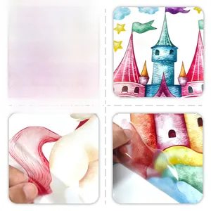 Detail of colorful castle wall decal showing high transparency and double-sided design