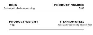 Detailed product specifications of the C-shaped chain open ring in durable titanium steel