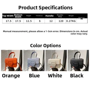 Guide des tailles et couleurs pour petit sac à main en cuir PU bandoulière chic