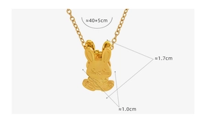 Détails du pendentif lapin doré : hauteur 1,7 cm et chaîne d'une longueur de 40+5 cm