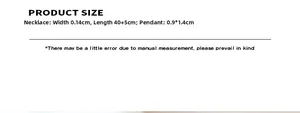 Detailed size chart for 18k gold plated titanium steel necklace with square pendant