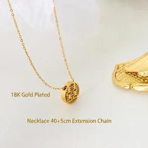 Chinese style 18K gold plated double happiness hollow pendant necklace for women