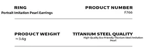 Detailed specifications of portrait imitation pearl earrings in titanium steel material