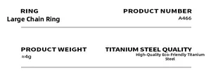 Detailed specification sheet for chain ring showing weight and titanium steel material