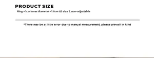 Detailed size specifications for chain ring showing 1cm width and 1.8cm inner diameter