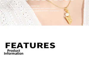 Gros plan du collier pendentif doré irrégulier avec perle centrale et fini martelé