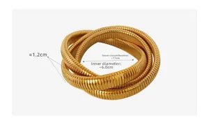 Detailed view of triple-layered gold snake bone bracelet with 17cm inner circumference