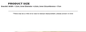 Detailed size chart for gold-plated snake-shaped bangle with width and diameter specs