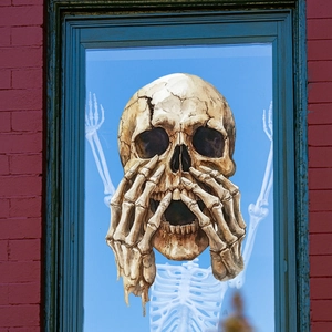 Halloween Static Window Stickers Double Sided Skeleton Grim Reaper Bat Spider Decals For Horror Party Home Decoration