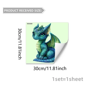 Luminous green dragon wall sticker 30x30cm for bedroom decoration and home aesthetics