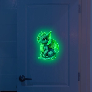 Glow In The Dark Wall Stickers Luminous Cartoon Dragon Turtle PVC Decals Self Adhesive For Bedroom Bathroom Toilet Decor