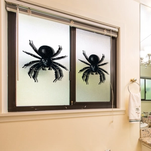 Detailopname van 3D spin-vensterstickers met realistische textuur voor Halloween