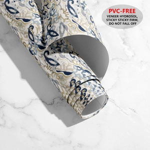 Detail of PVC-free vintage damask wallpaper with strong hydrosol adhesive backing