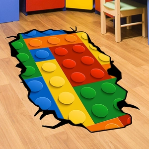 Adesivo da Parete 3D Parete Rotta Mattoncini Puzzle in PVC Impermeabile Autoadesivo per Cameretta Bambini