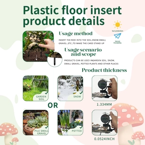 Detail view of 1.3mm thick sun-proof PVC root elf garden stake in multiple terrains
