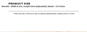 Spécifications de taille du bracelet en acier titane avec longueur réglable de 24 cm et perles