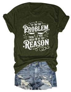 Detail of olive green t-shirt with skull graphic and distressed denim shorts set