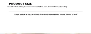 Detailed size chart for handmade brass bracelet with adjustable inner diameter and width