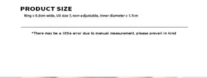 Guide des tailles pour bague géométrique avec largeur de 0,8cm et diamètre de 1,7cm