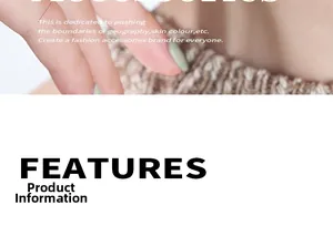 Detail of knitwear and green manicure for vintage style earring product info guide