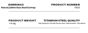 Detailed specification sheet for natural lapis bead earrings in titanium steel material