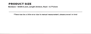 Detailed size guide for baroque pearl necklace showing chain length and pearl dimensions