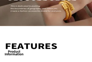 Detail of adjustable gold-plated twisted rope ring with textured cylindrical caps