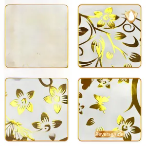 Detail showing waterproof metallic gold wisteria flower and butterfly wall stickers